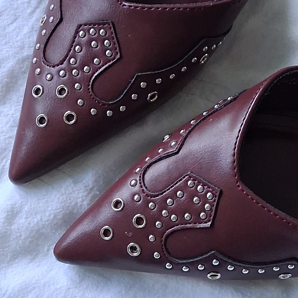 🍒🖤The Lexie// Women's Burgundy Heeled Mules
